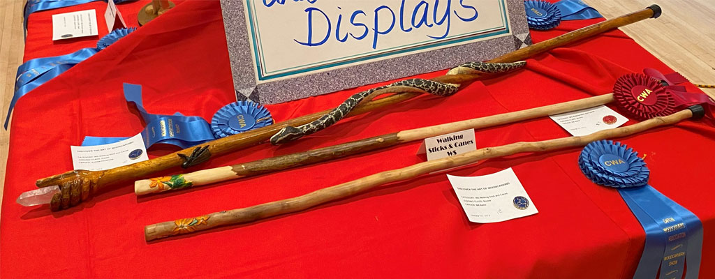 Carved Walking Sticks. CWA Show 2023